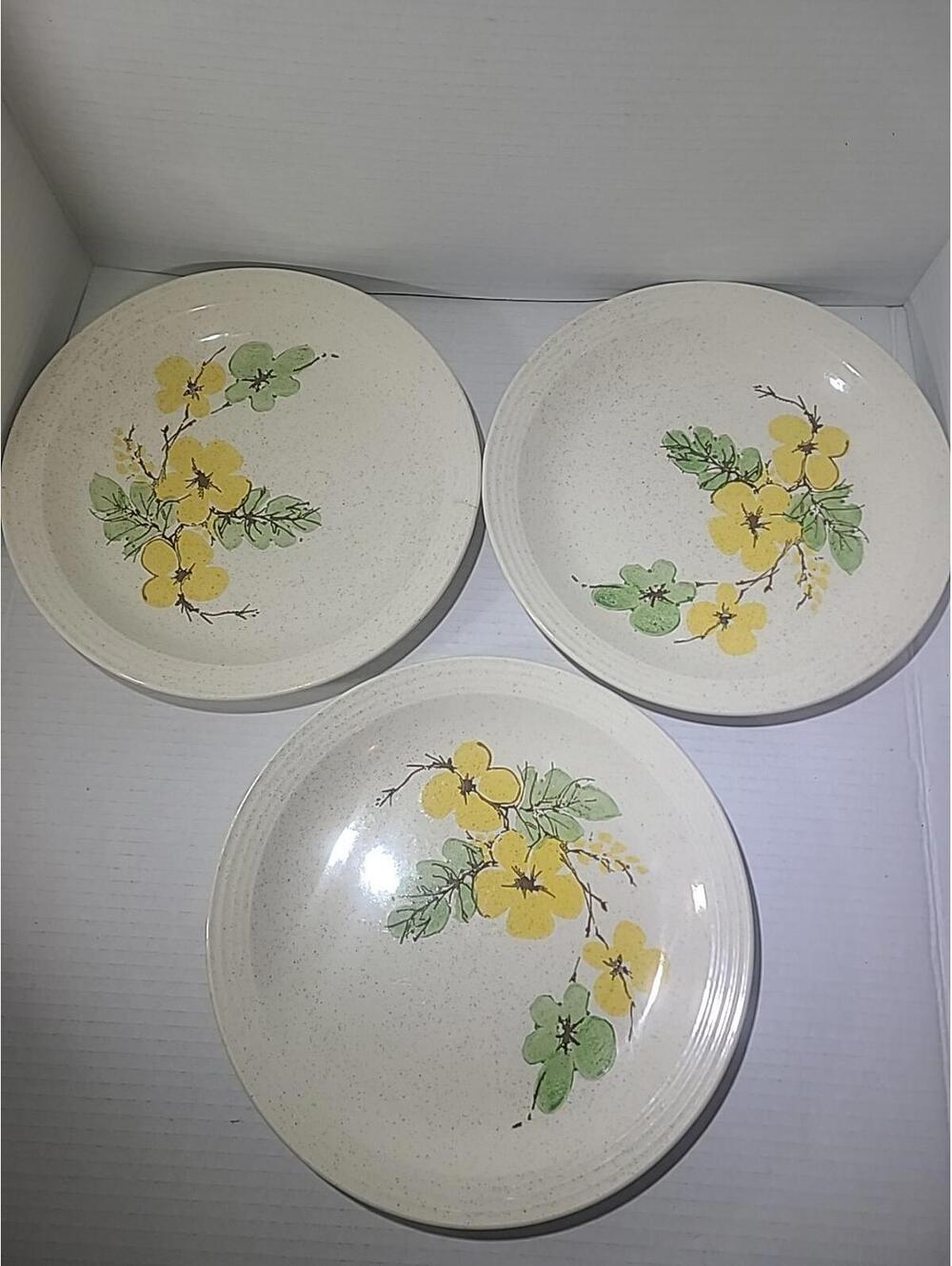 Vintage Fresh 'N Green by Homer Laughlin Dinner Plates Set of 3, Floral